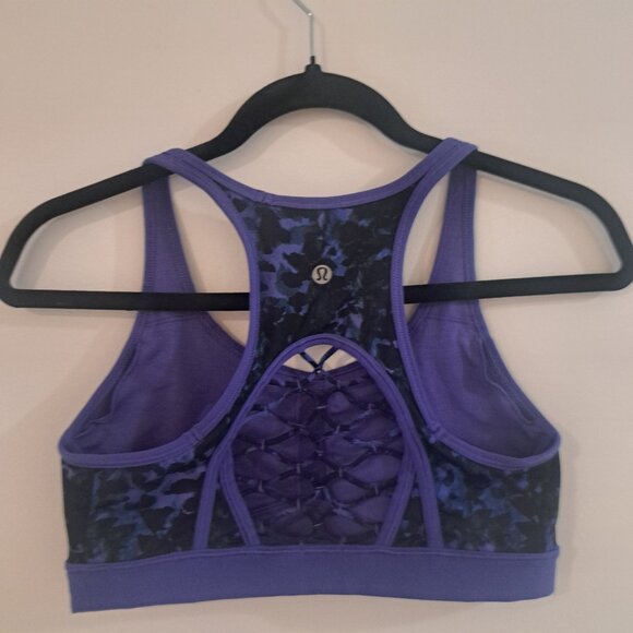Lululemon women's Purple "Sweaty or Not Sports Bra" - Size 8 - Cage Racerback - Picture 2 of 4